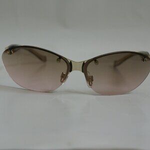 NWT Vintage 90's Lady Oval Metal Rimless Fashion Sunglasses (S. Gold)